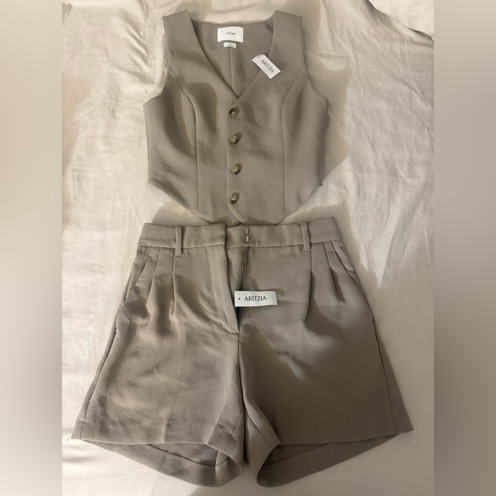 Aritzia SET brand new with tags 
tailored vest & shorts
